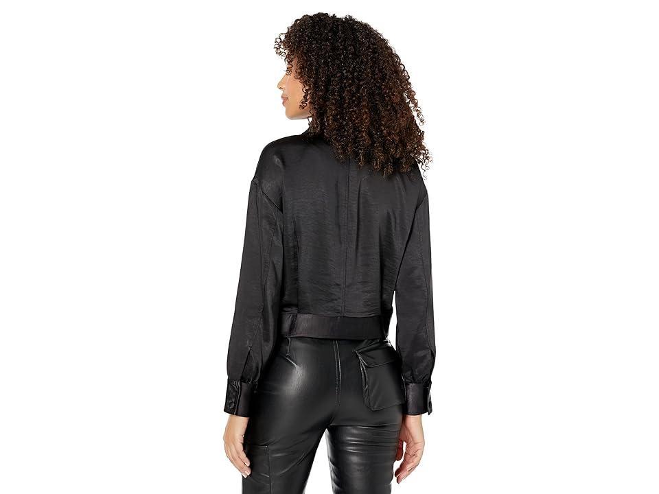 BCBGMAXAZRIA Satin Button-Down Jacket Women's Jacket Product Image