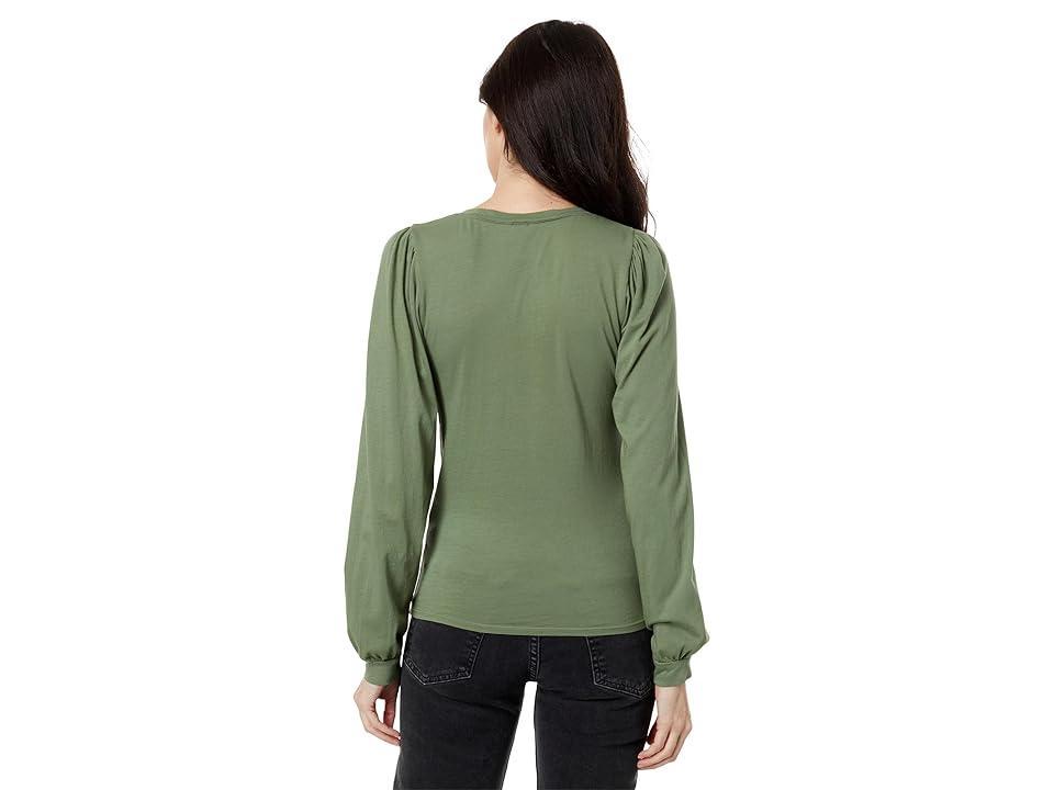 bobi Los Angeles V-Neck Puff Sleeve Tee (Sprout) Women's Clothing Product Image