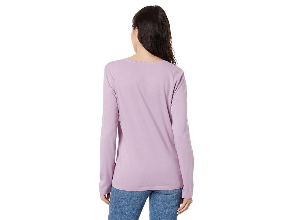 Life is Good Peace in Heart Long Sleeve Crusher Vee (Violet ) Women's Clothing Product Image