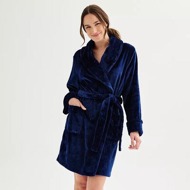 Womens Sonoma Goods For Life Long Sleeve Plush Short Robe Product Image