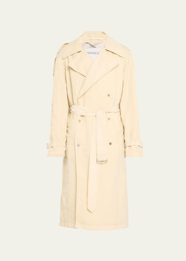 Mens Crinkled Nylon Trench Coat Product Image