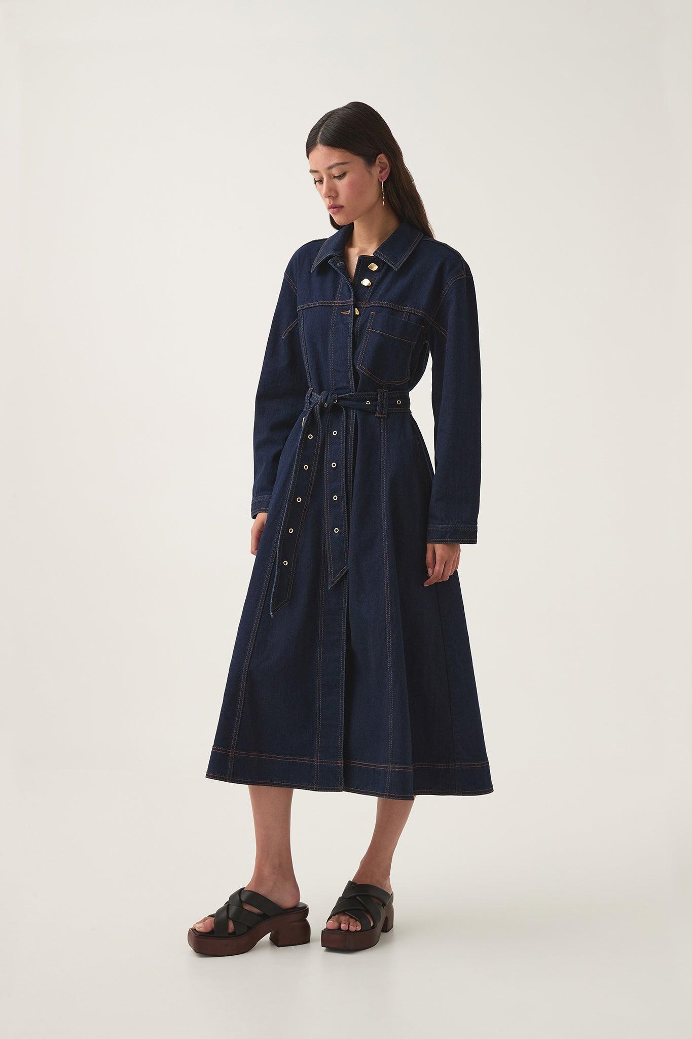 Resonance Denim Midi Dress Product Image