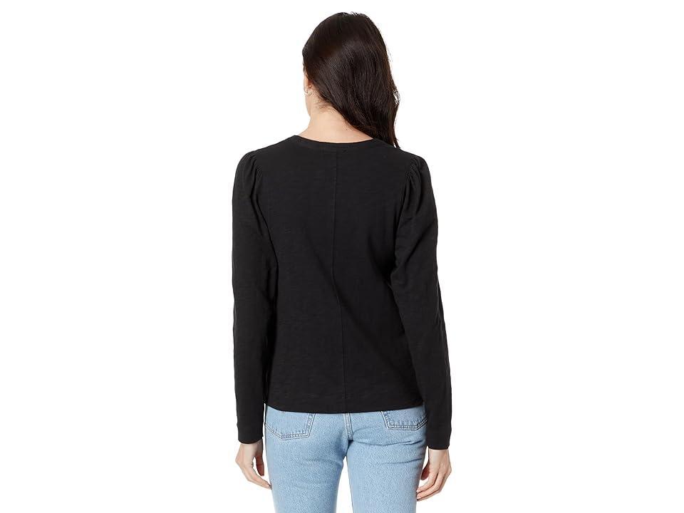 Lilla P Shirred Long Sleeve Split-Neck Women's Clothing Product Image