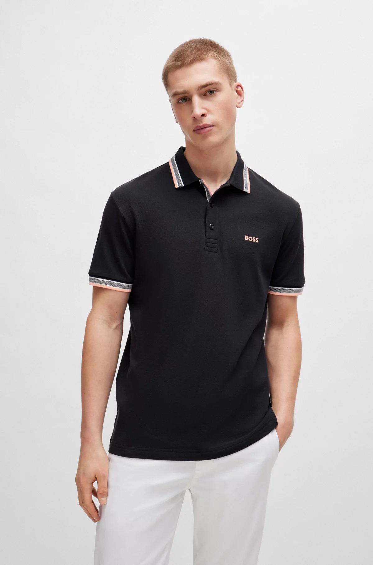 BOSS Paddy Polo with Contrast Logo Details Male Product Image