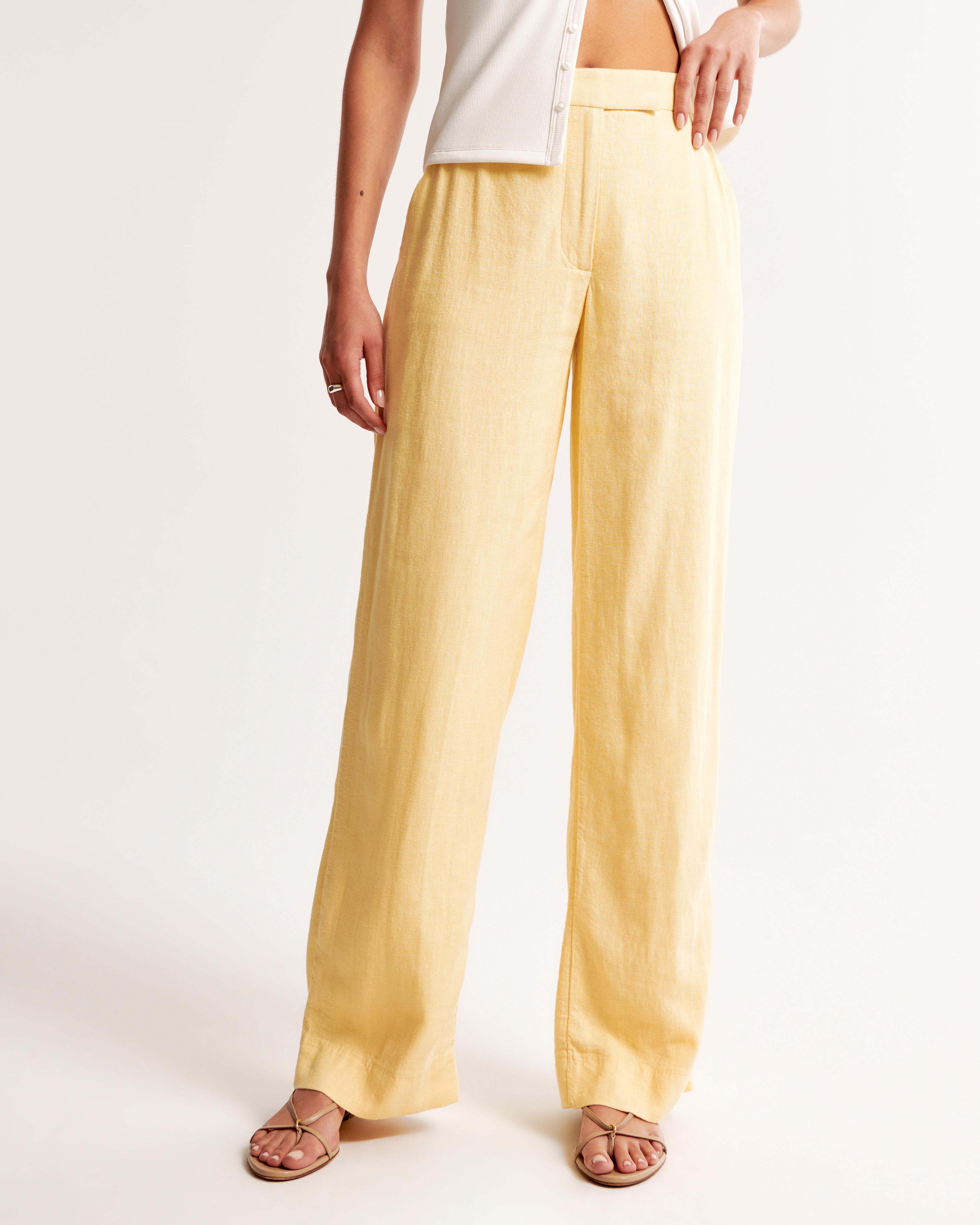 Linen-Blend Tailored Straight Pant Product Image