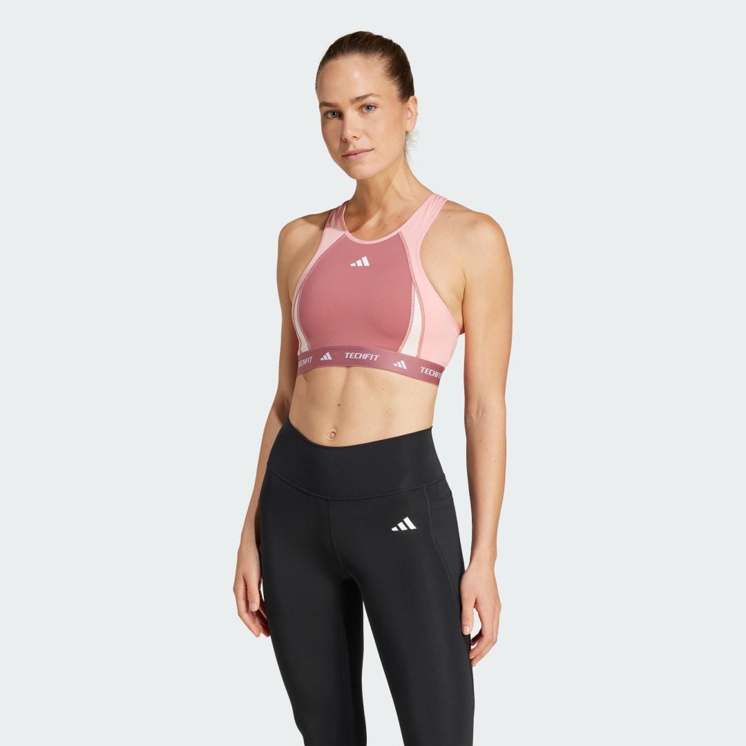 Techfit Medium-Support High-Neck Colorblock Bra Product Image