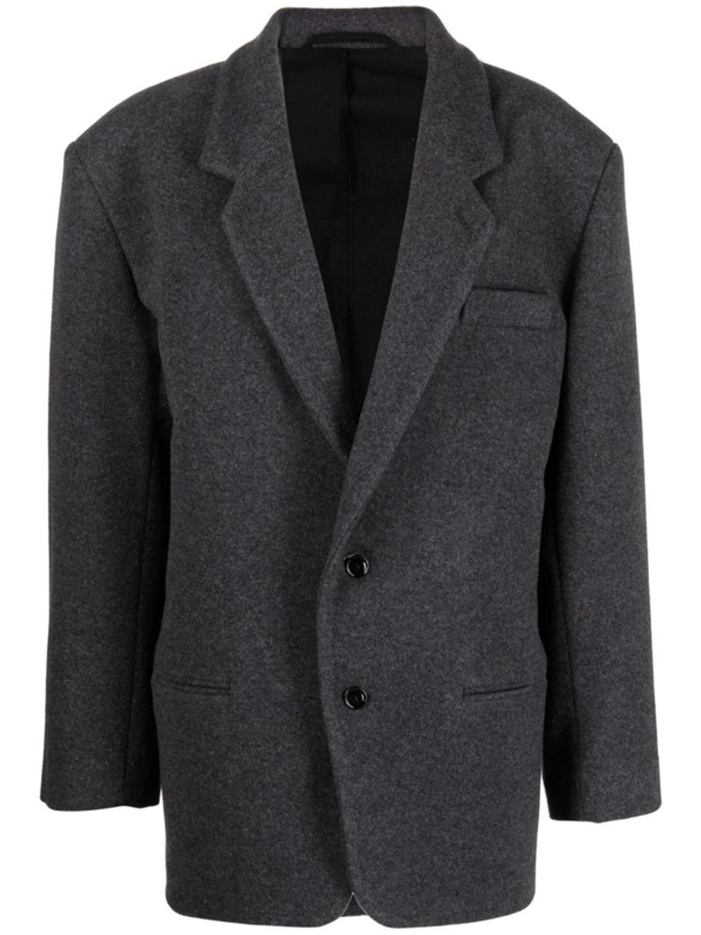 Oversized Single-breasted Blazer In Grey Product Image