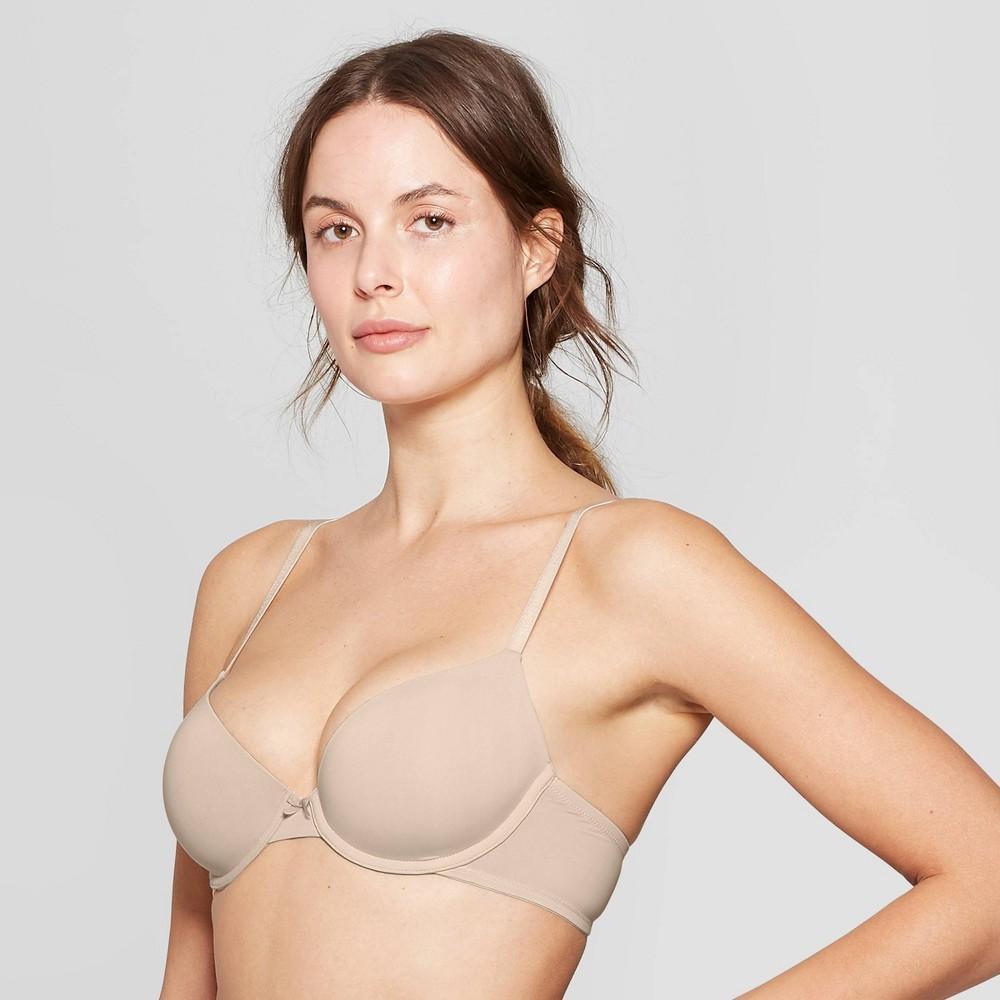 Womens Everyday Lightly Lined Demi T-Shirt Bra - Auden Soft Beige 32DD Product Image