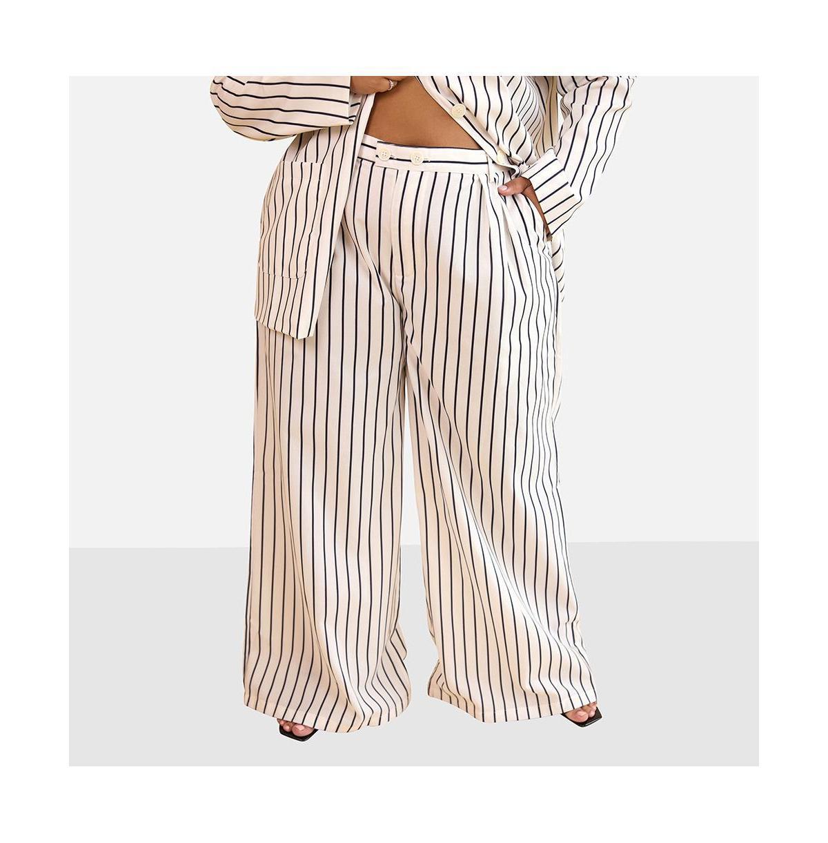 Rebdolls Womens Edith Stripe Wide Leg Pants W. Pockets Product Image