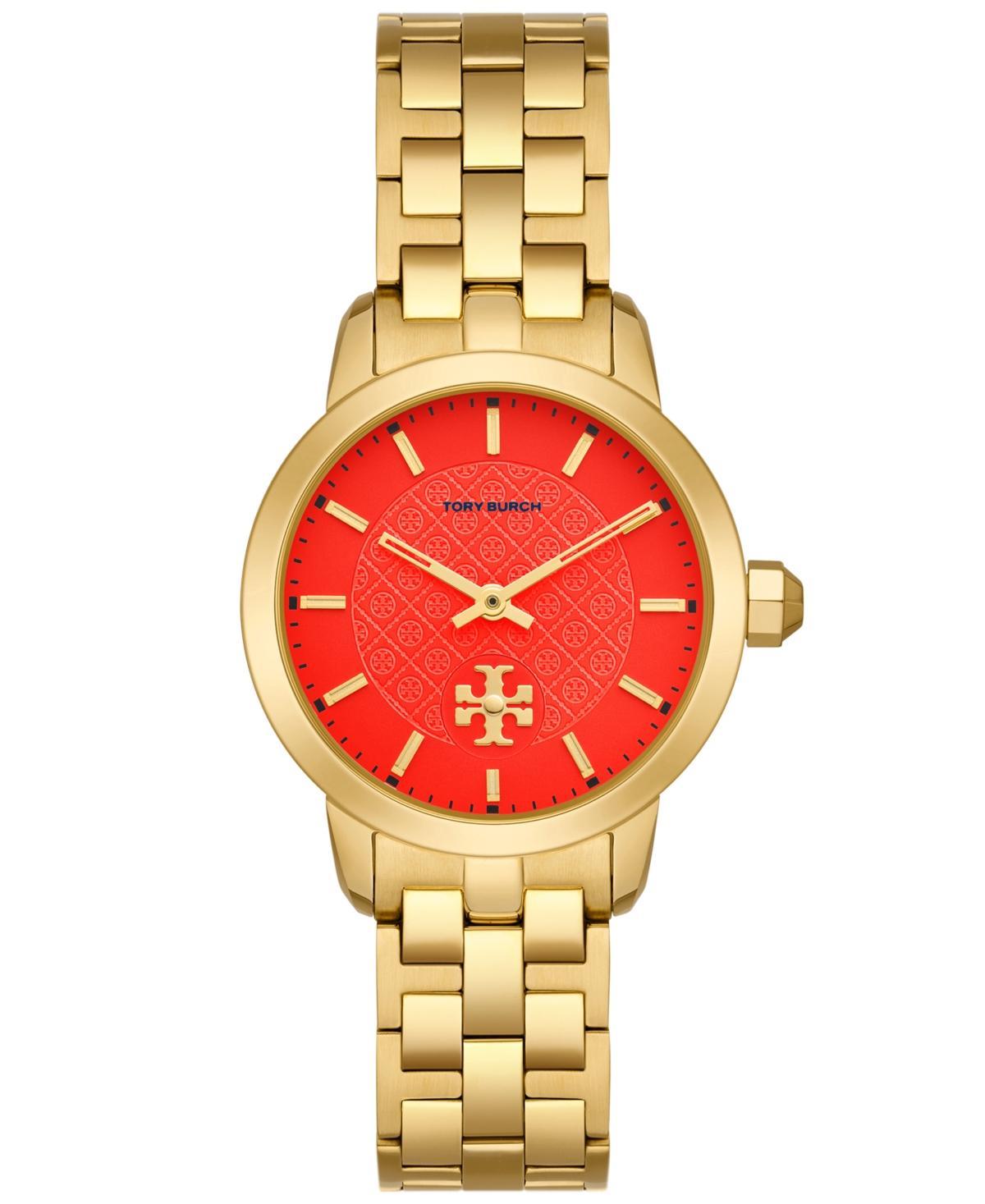 Tory Burch Womens Gold-Tone Stainless Steel Bracelet Watch 34mm Product Image