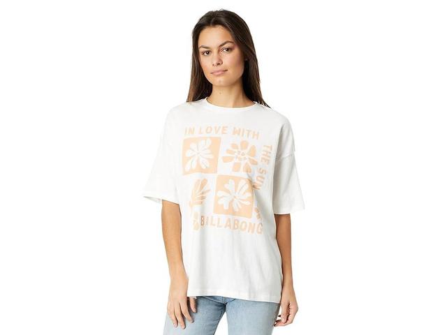 Billabong In Love with The Sun Boyfriend Tee (Salt Crystal) Women's Clothing Product Image