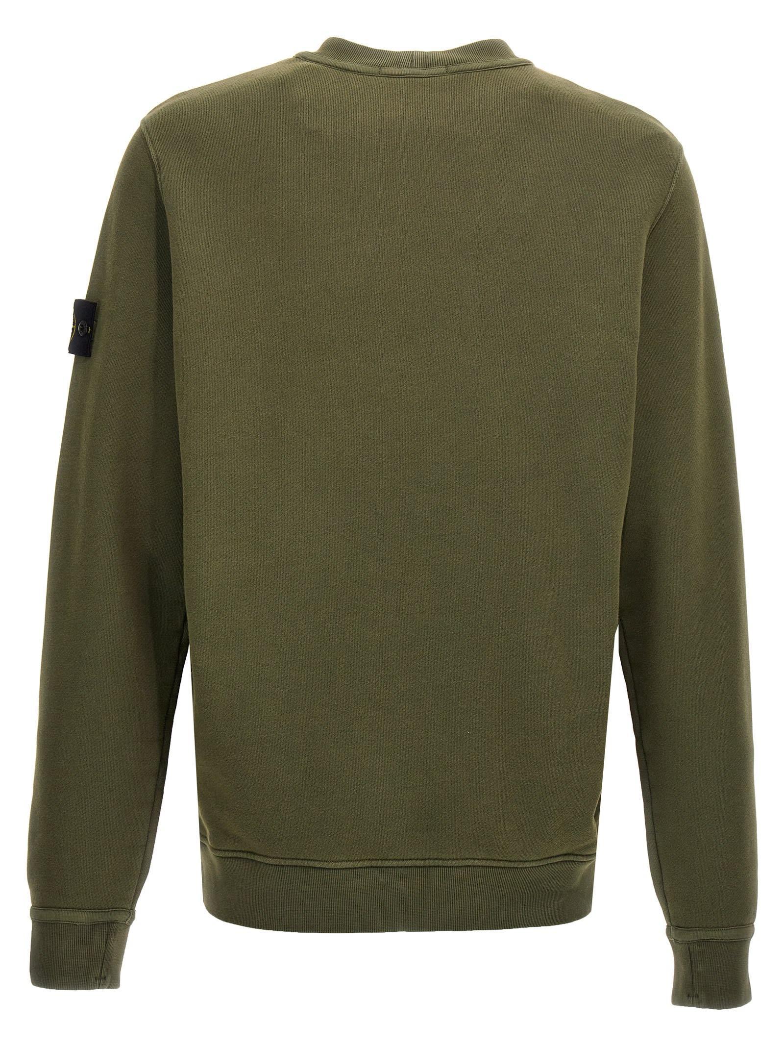 STONE ISLAND Logo Badge Sweatshirt In Green Product Image