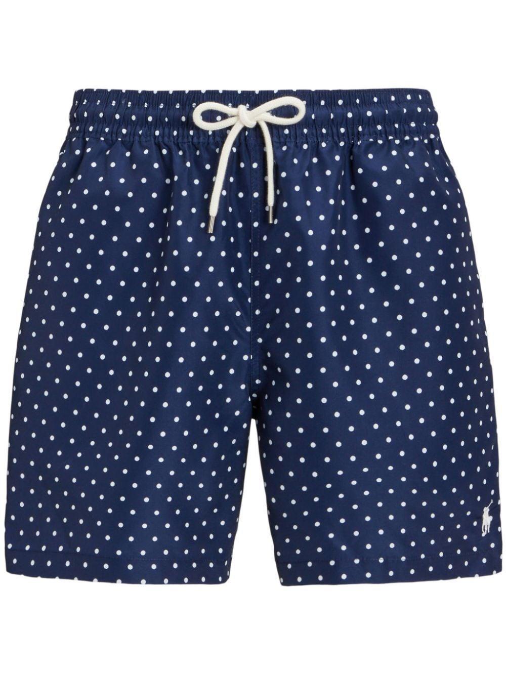 POLO RALPH LAUREN Polo Pony-embroidered Polka Dot-print Swim Shorts In Swim Dot Product Image