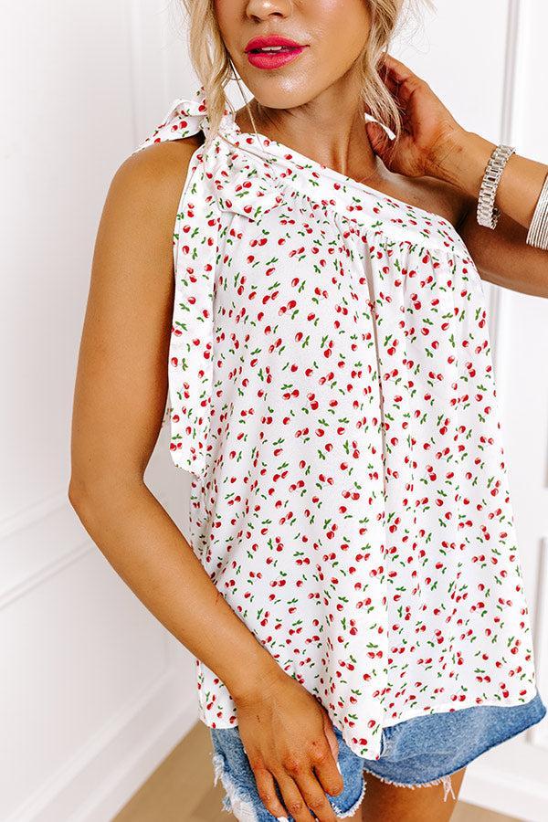 Elevated Interest Shift Top In Cherry Print Product Image