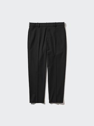 Mens Smart Ankle Pants (2-Way Stretch, Wool-Like, Tall) Black Small UNIQLO US Product Image