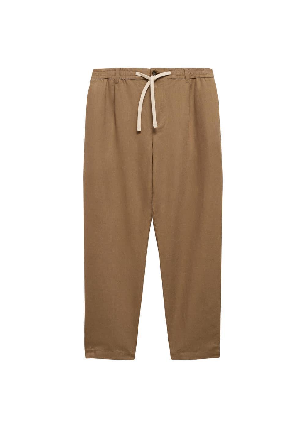 MANGO MAN - Slim-fit pants with drawstring tobacco brownMen Product Image