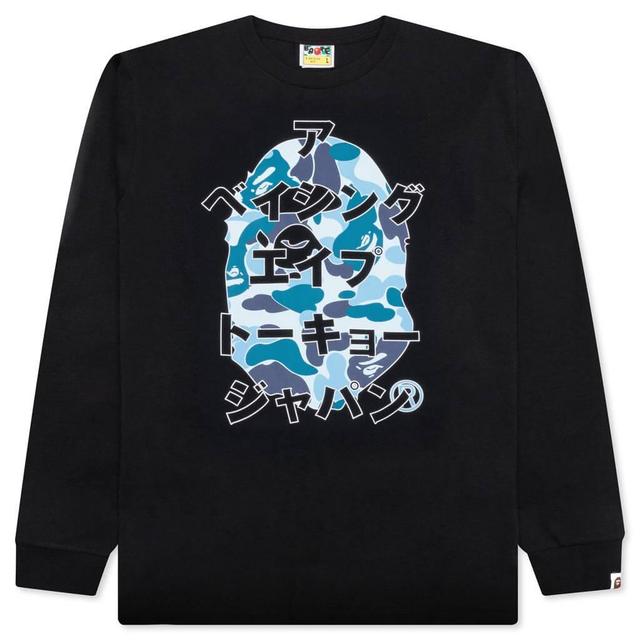 Abc Camo Japanese Letters L/S Tee - Black/Blue Male Product Image