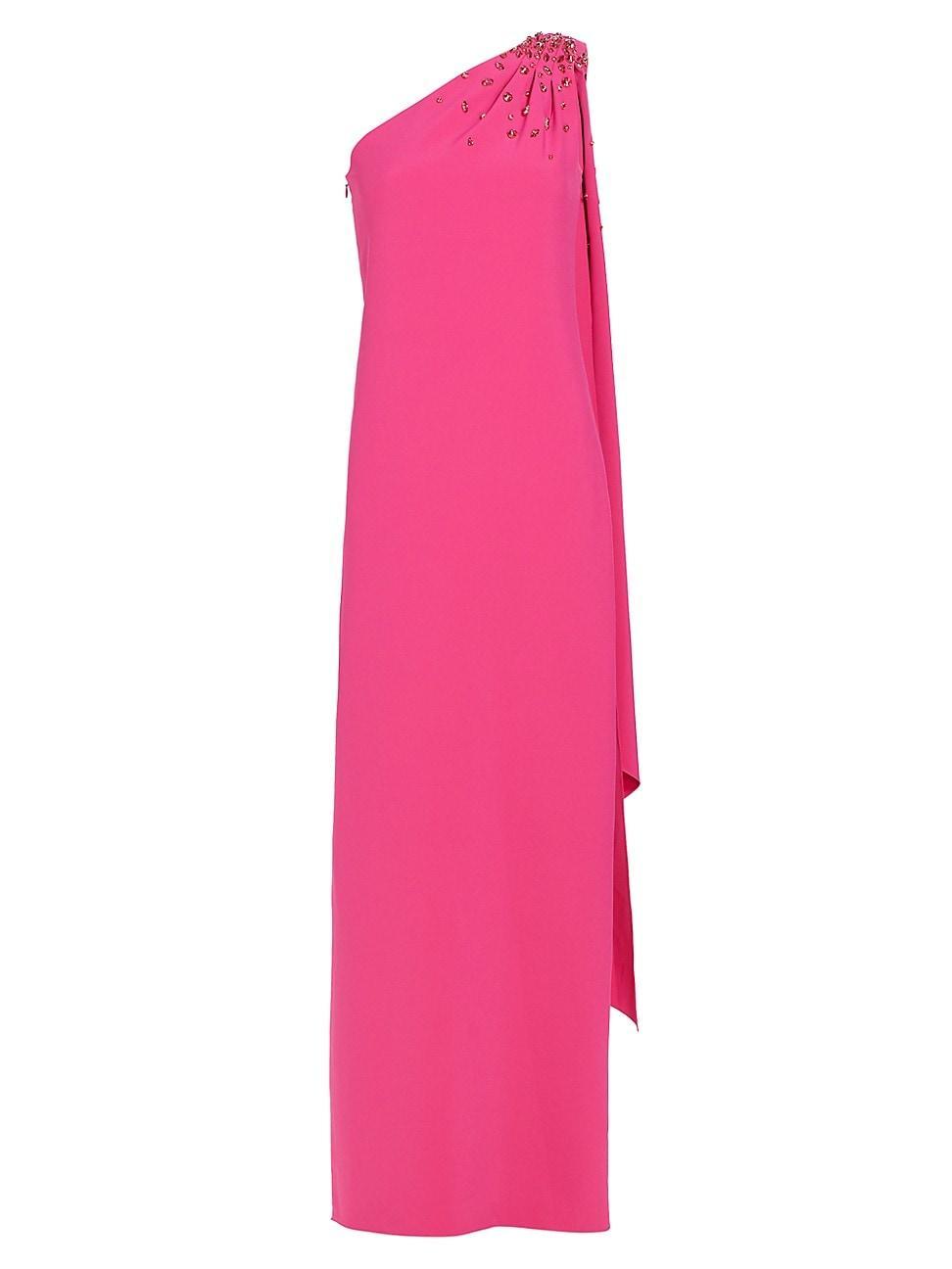 Womens Leslie Asymmetric Embellished Stretch Crepe Gown Product Image