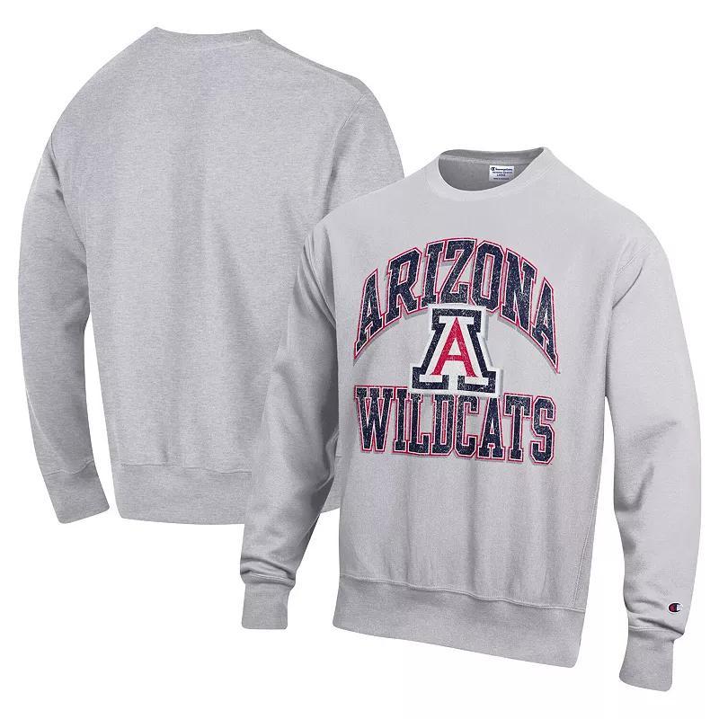 Mens Champion Heather Gray Arizona Wildcats Vault Late Night Reverse Weave Pullover Sweatshirt Product Image