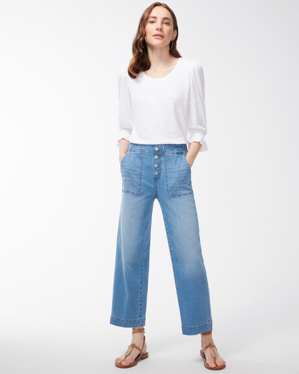 Chico's Women's Pull-On Wide Leg Ankle Jeans Product Image