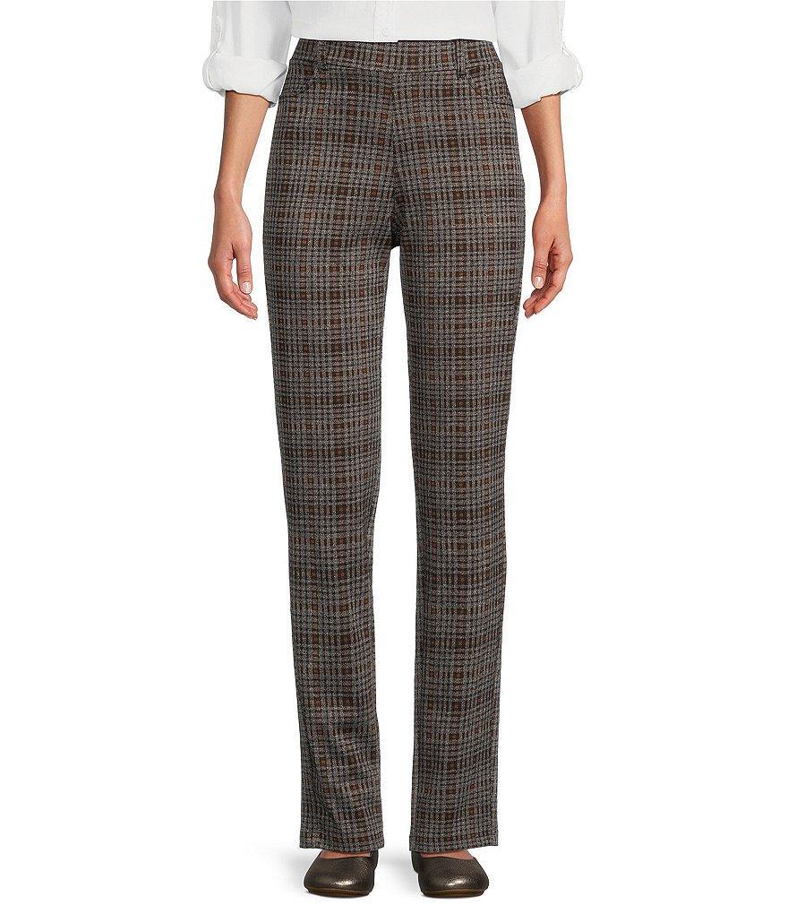 Intro Stella Double Knit Plaid Pull-On Pants Product Image