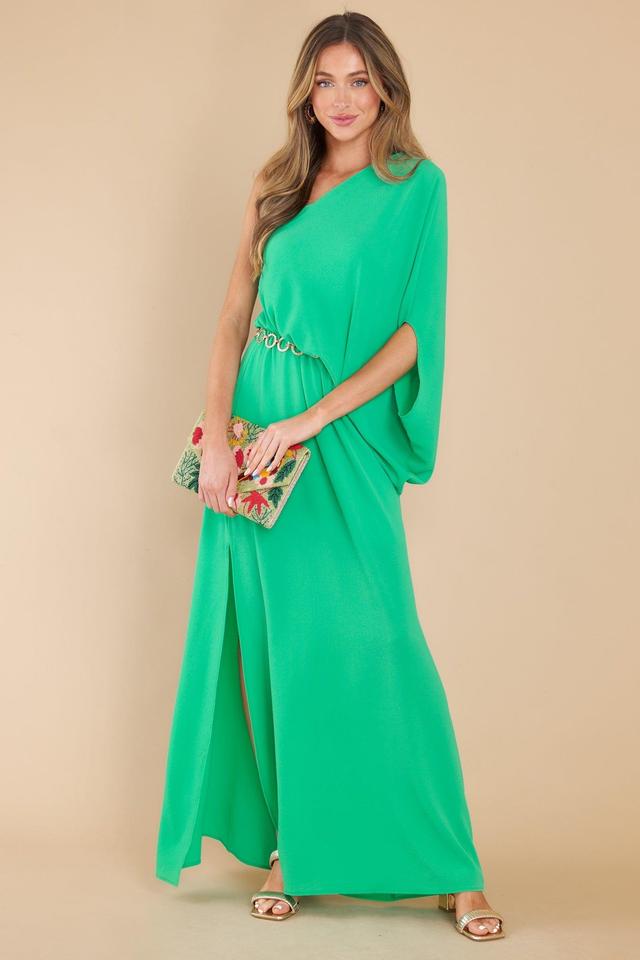 Get Obsessed Green Maxi Dress Product Image