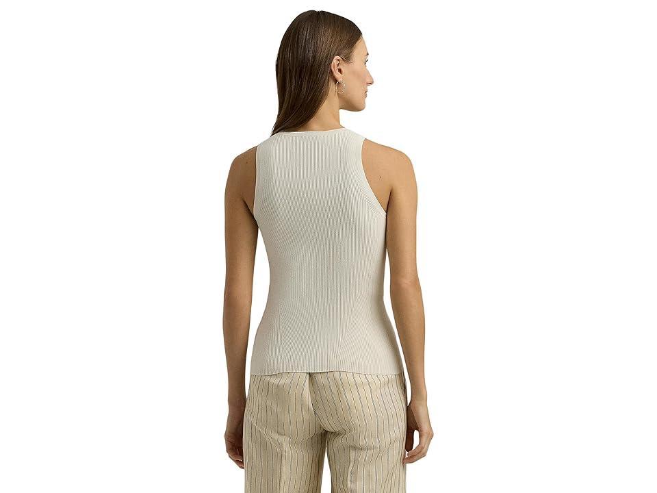 LAUREN Ralph Lauren Rib-Knit Sleeveless Sweater (Mascarpone Cream) Women's Clothing Product Image