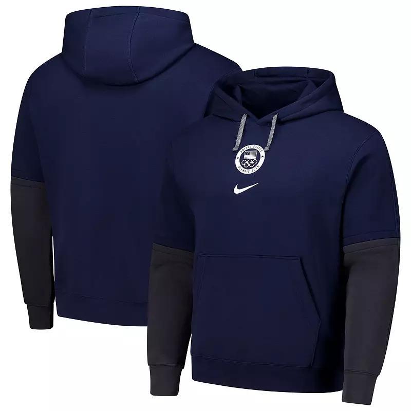 Mens Nike Navy Team USA Club Color Block Pullover Hoodie Usa Blue Product Image