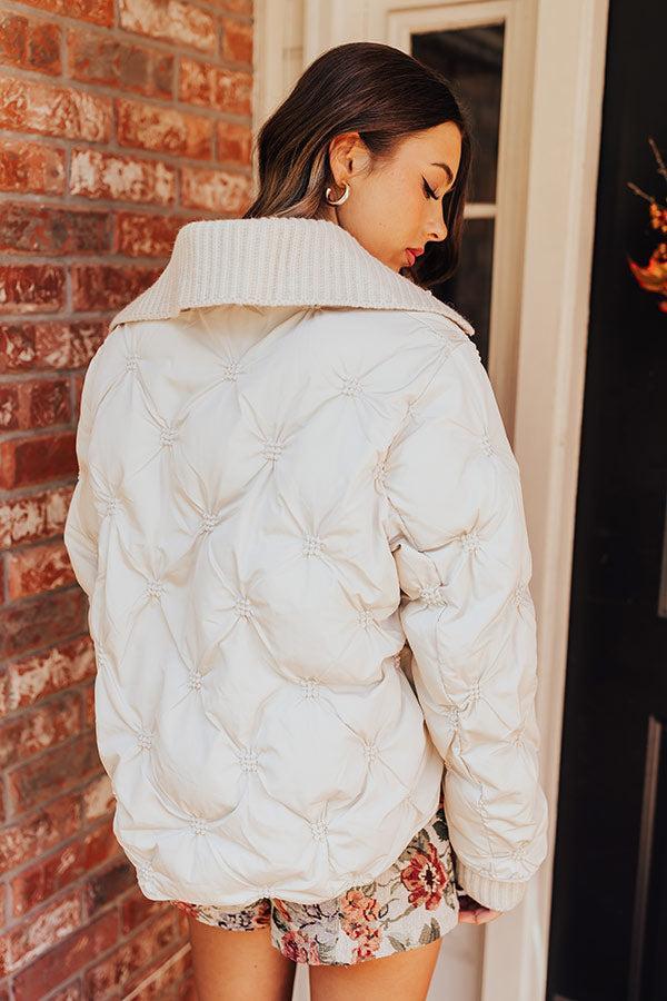 Cool Weather Puffer Jacket in Cream Product Image