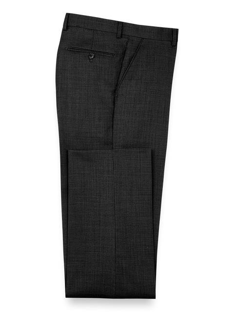 Sharkskin Flat Front Pants - Black Product Image