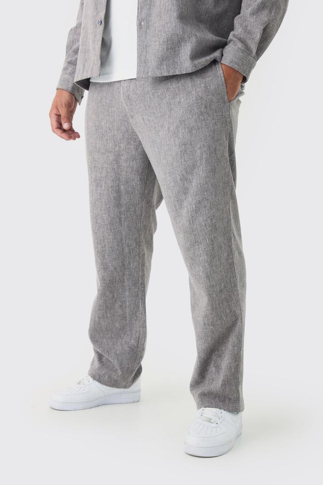 Plus Smart Straight Leg Pants Set in Grey | boohooMAN USA Product Image