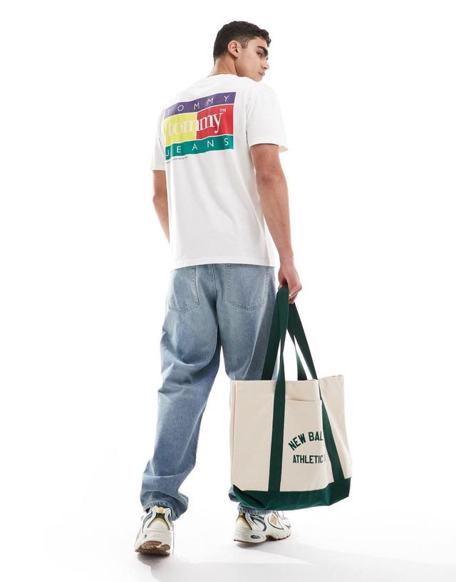 Tommy Jeans multicolor logo backprint t-shirt in white Product Image