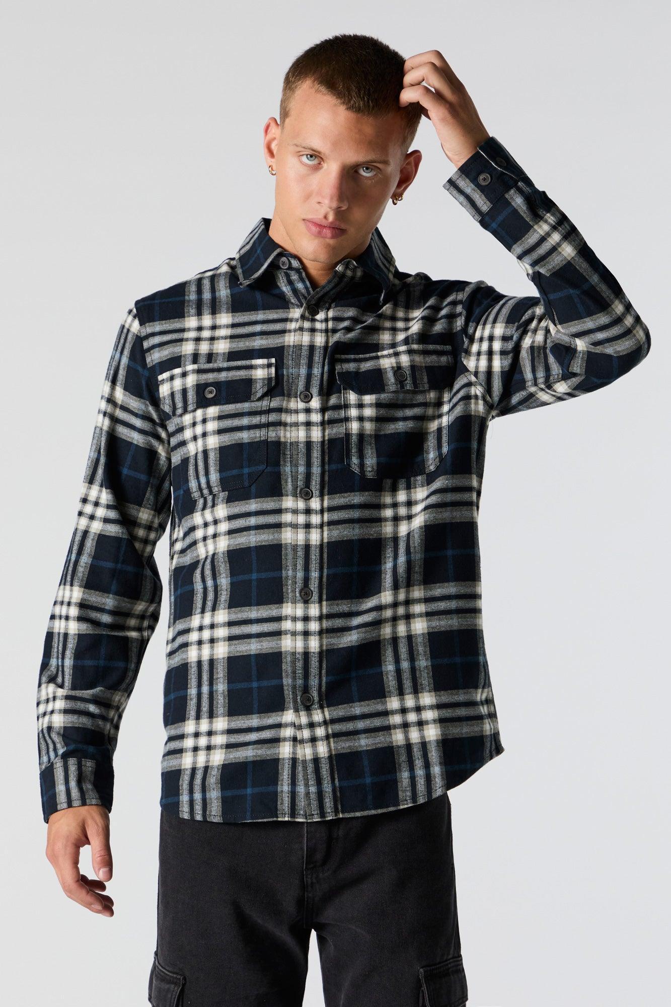 Plaid Button-Up Top Male Product Image