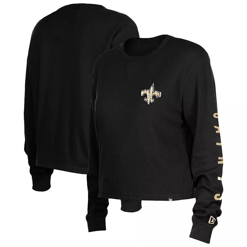 Womens New Era New Orleans Saints Thermal Crop Long Sleeve T-Shirt Product Image