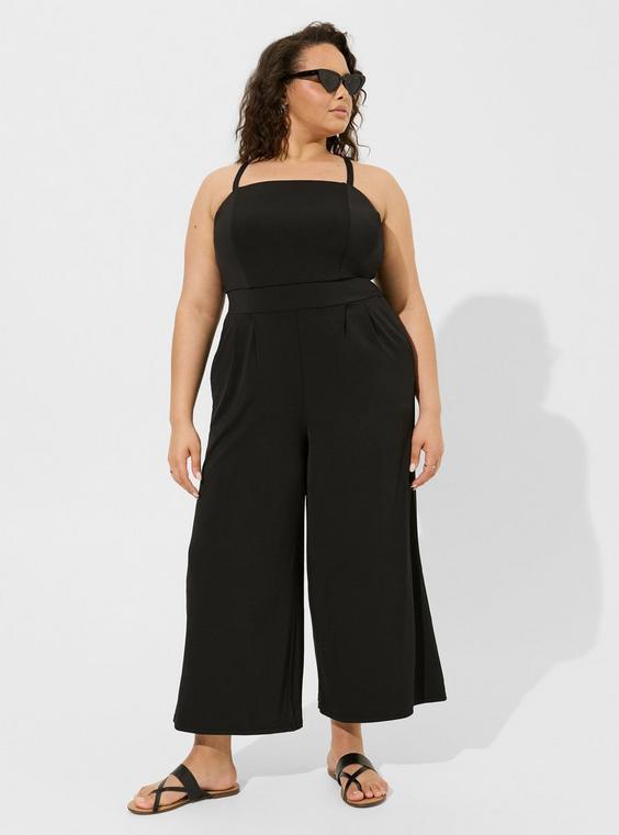 Knit Tube Top Wide Leg Jumpsuit Product Image