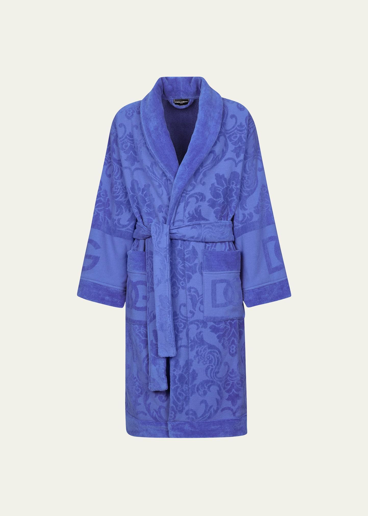 Mens Jacquard Logo Bath Robe Product Image