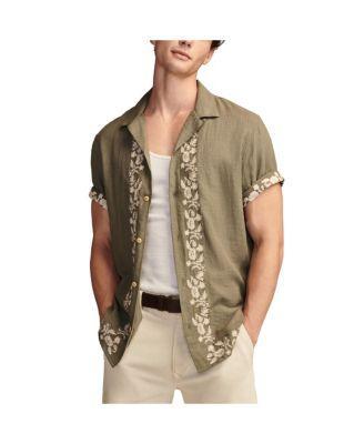 Men's Embroidered Camp Collar Short Sleeve Shirt Product Image