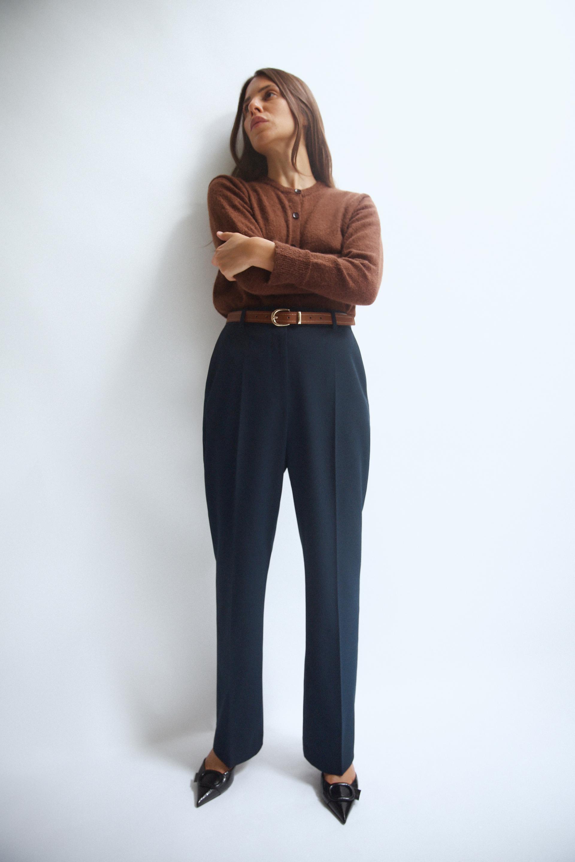 BELTED STRAIGHT LEG PANTS Product Image