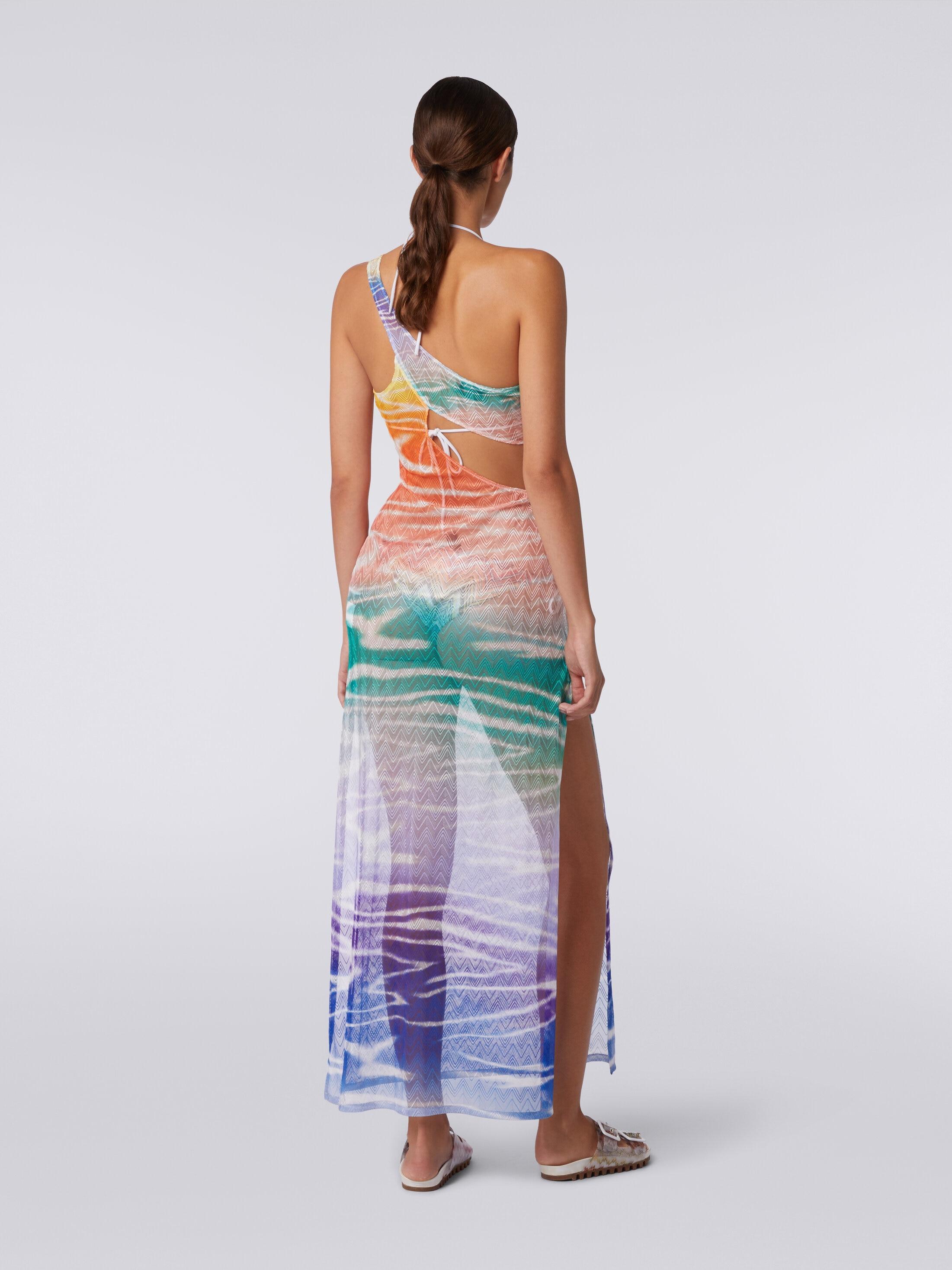 Long one-shoulder tie-dye print cover up dress Product Image