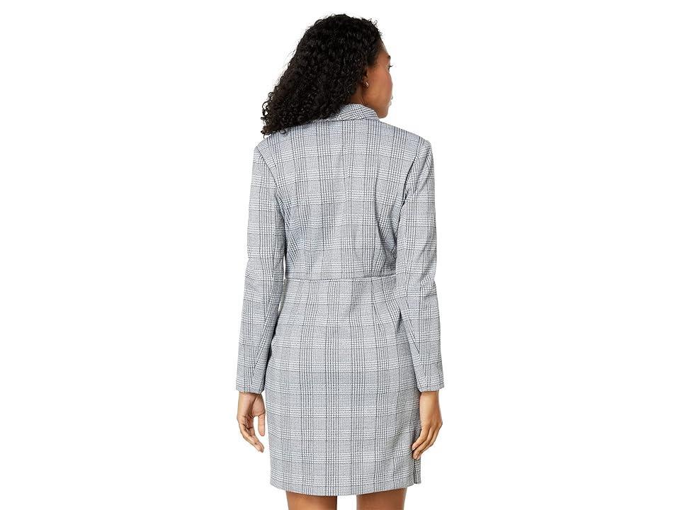 Donna Morgan Metallic Plaid Blazer Dress (Grey/Black) Women's Dress Product Image