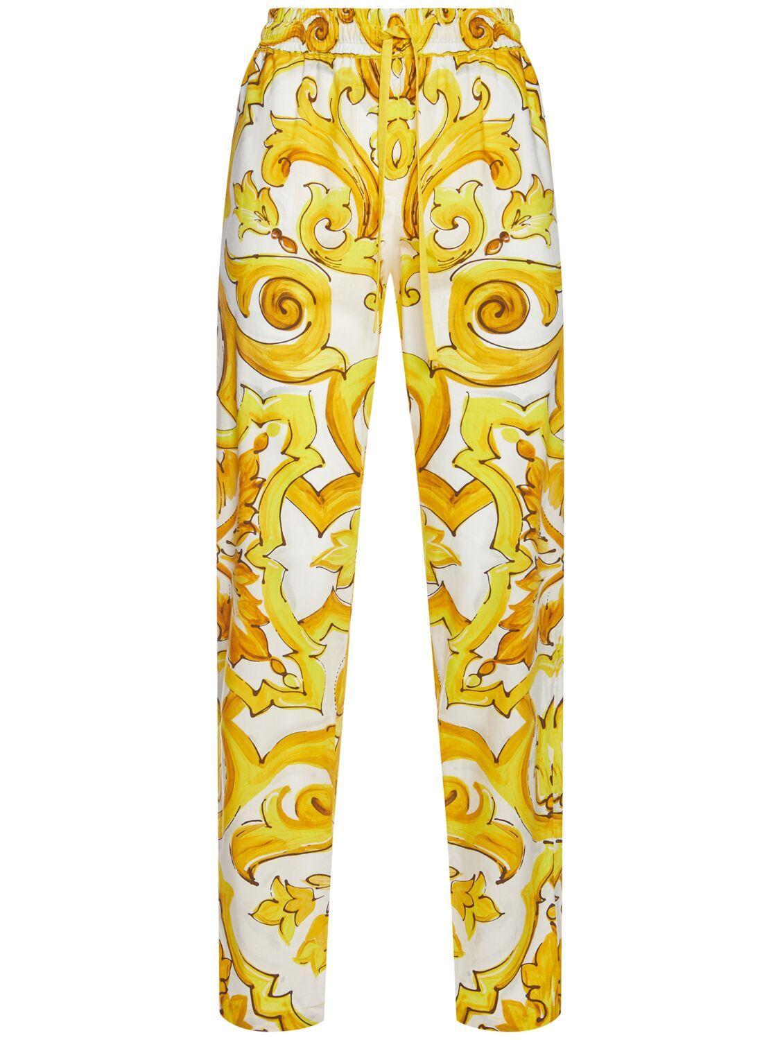 DOLCE & GABBANA Pantaloni St Maiolica In Yellow Product Image