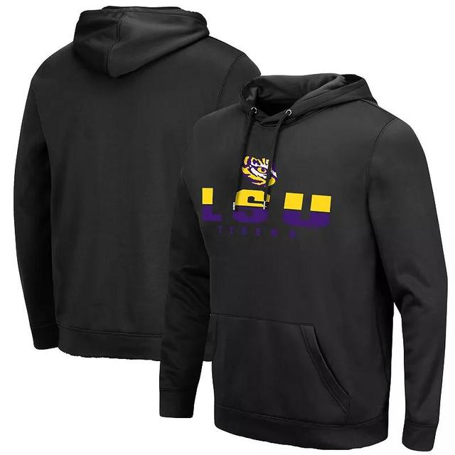 Mens Colosseum Black Georgetown Hoyas Blackout 3.0 Pullover Hoodie Product Image