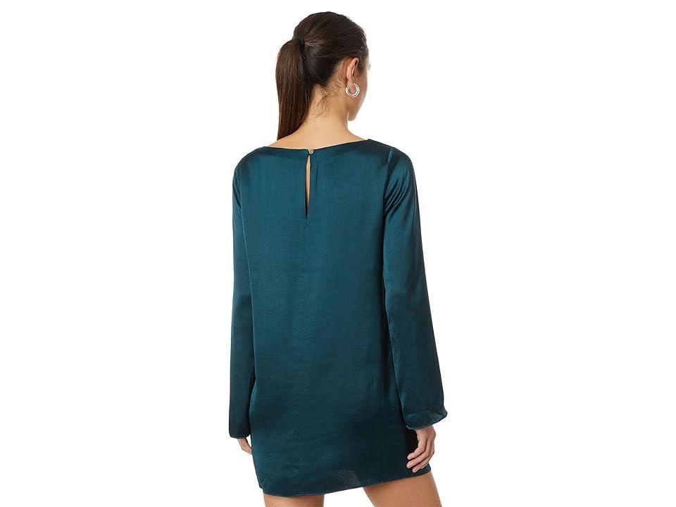 Madewell Satin Shift Mini Dress (Smokey Spruce) Women's Dress Product Image