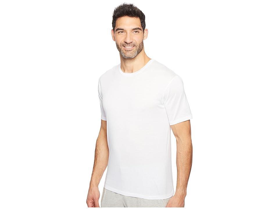 Hanro Cotton Sporty Short Sleeve Shirt (White) Men's T Shirt Product Image