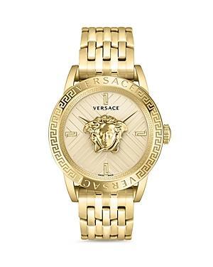 Versace Mens V-Code Quartz Analog Gold Stainless Steel Bracelet Watch Product Image