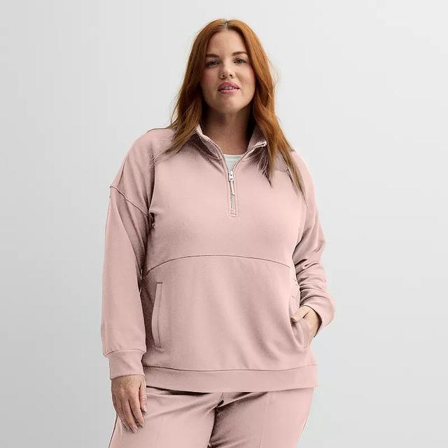 Plus Size Tek Gear Ottoman 1/4-Zip Sweater, Womens Product Image