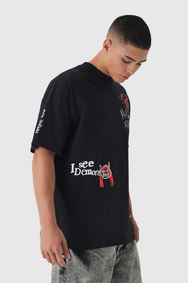 Trippie Redd Oversized Extended Neck Heavyweight Graphic T-shirt | boohooMAN USA Product Image