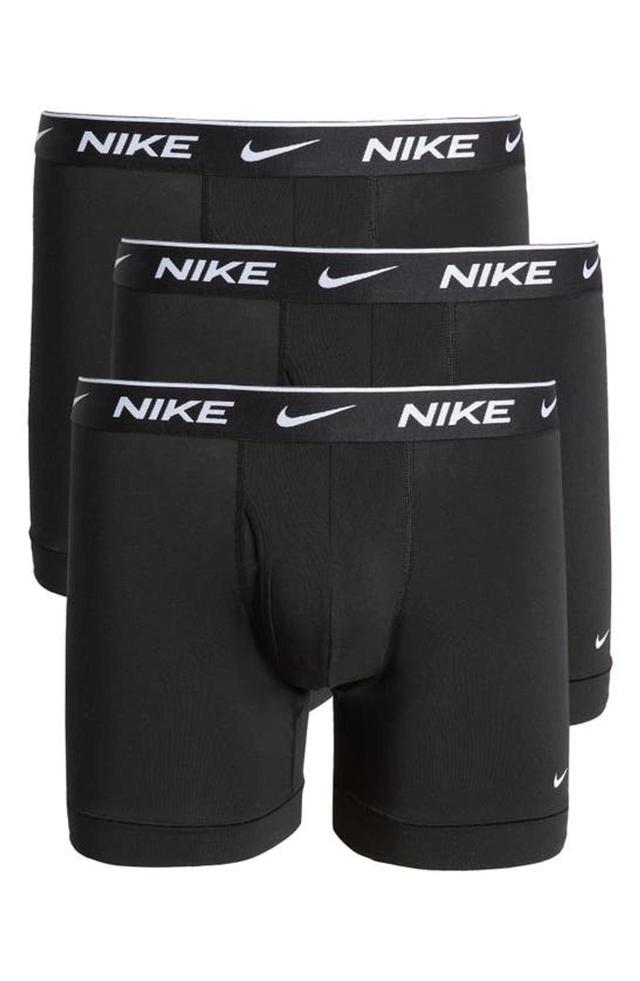 NIKE Dri-fit Essential 3-pack Stretch Cotton Boxer Briefs In Black Product Image