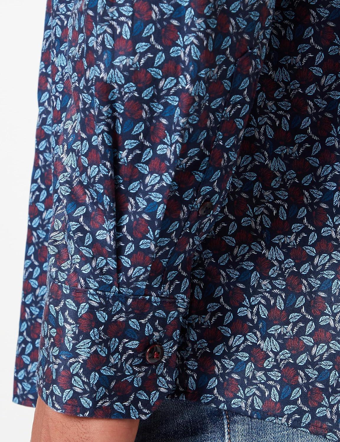 Bugatti Navy Based Floral Print Shirt Product Image