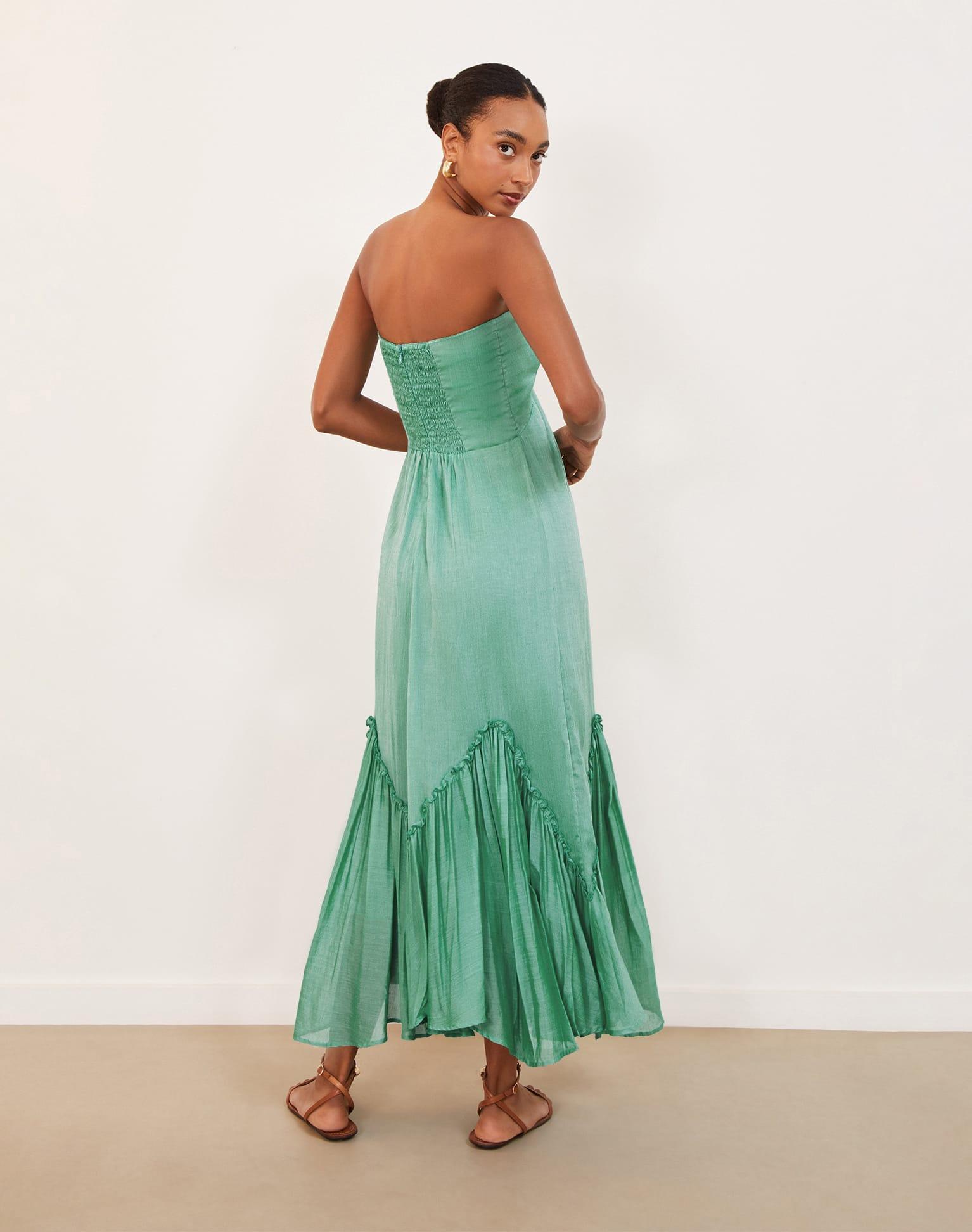 Harper Detail Long Dress - Seagreen Product Image